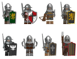 8Pcs Medieval Rothwynn Knight Minifigures Templar Black Eagle Warrior Mi... - $19.59