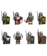 8Pcs Medieval Rothwynn Knight Minifigures Templar Black Eagle Warrior Mi... - $19.59