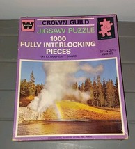 Whitman Crown Guild Riverside Geyser Yellowstone 1000 Pieces Puzzle Sealed - $15.00