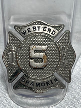 West End Shamokin PA #5 Maltese Cross Ladder Fire Hydrant Silver Tone Badge Pin - £39.92 GBP