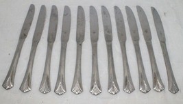 8 Pfaltzgraff Ashcroft Dinner Knives Stainless Flatware Fan Tip USED - £15.42 GBP