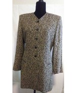 Liz Claiborne Collection Women Blazer Size 4 Brown w/ Fake pockets Shoul... - £17.90 GBP