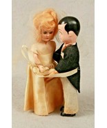 VTG Wedding Standing Dolls Bride &amp; Groom Set Sleepy Eyes 6&quot; Moving Arms ... - $41.30 CAD