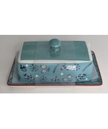 Blue Butter Dish Winter Wonderland Ceramic 8” Christmas New - $31.07 CAD