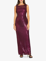 Adrianna Papell Rich Raisin Sleeveless Sequin Column Gown with Deep Slit... - £140.17 GBP