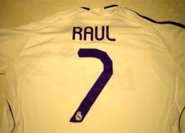 Real Madrid #7 Raul Gonzalez Xl Adidas Football Soccer Home White 2007-08 Jersey - £86.99 GBP