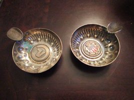 Silverplate Pair Of Personal Compatible With Vintage Ashtrays - £49.11 GBP