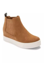 NEW DOLCE VITA BROWN LEATHER WEDGE BOOTS SNEAKERS SIZE 8.5 M $110 - £65.69 GBP