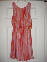 NWT Alice + Olivia Silk Dress Orange Multi Sleeveless Blouson Size Small - £51.06 GBP