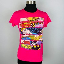 DC Comics Womens Medium M Supergirl Wonder Woman Bat Girl Pink T-Shirt - £13.22 GBP