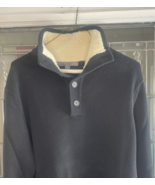 Old Navy Button Mock-Neck Knit Fleece Collar Warm Sweater Navy XL - £14.09 GBP