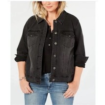 Style &amp; Co Womens Plus 18W Dark Gray Long Sleeve Collared Jean Jacket NW... - $29.39