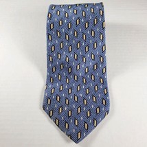 Perry Ellis Portfolio Men Dress Silk Tie 55&quot; long 4&quot; wide Blue and Yellow - £3.61 GBP