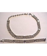 VINTAGE WEISS SIGNED CLEAR RHINESTONE NECKLACE &amp; BRACELET - $187.63 CAD