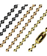 Black/Rose/Gold Ball Chain Stainless Steel Necklace 3-4mm 15-22 Inch Men... - £10.26 GBP+