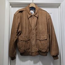 Vintage Paris Sport Club Genuine Leather Bomber Jacket XL Brown - $72.77