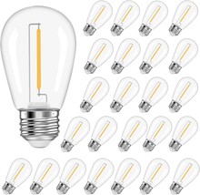 25 Pack 1 Watt LED Light Bulbs S14 Plastic Shatterproof Replacement Light Bulbs  - £32.33 GBP