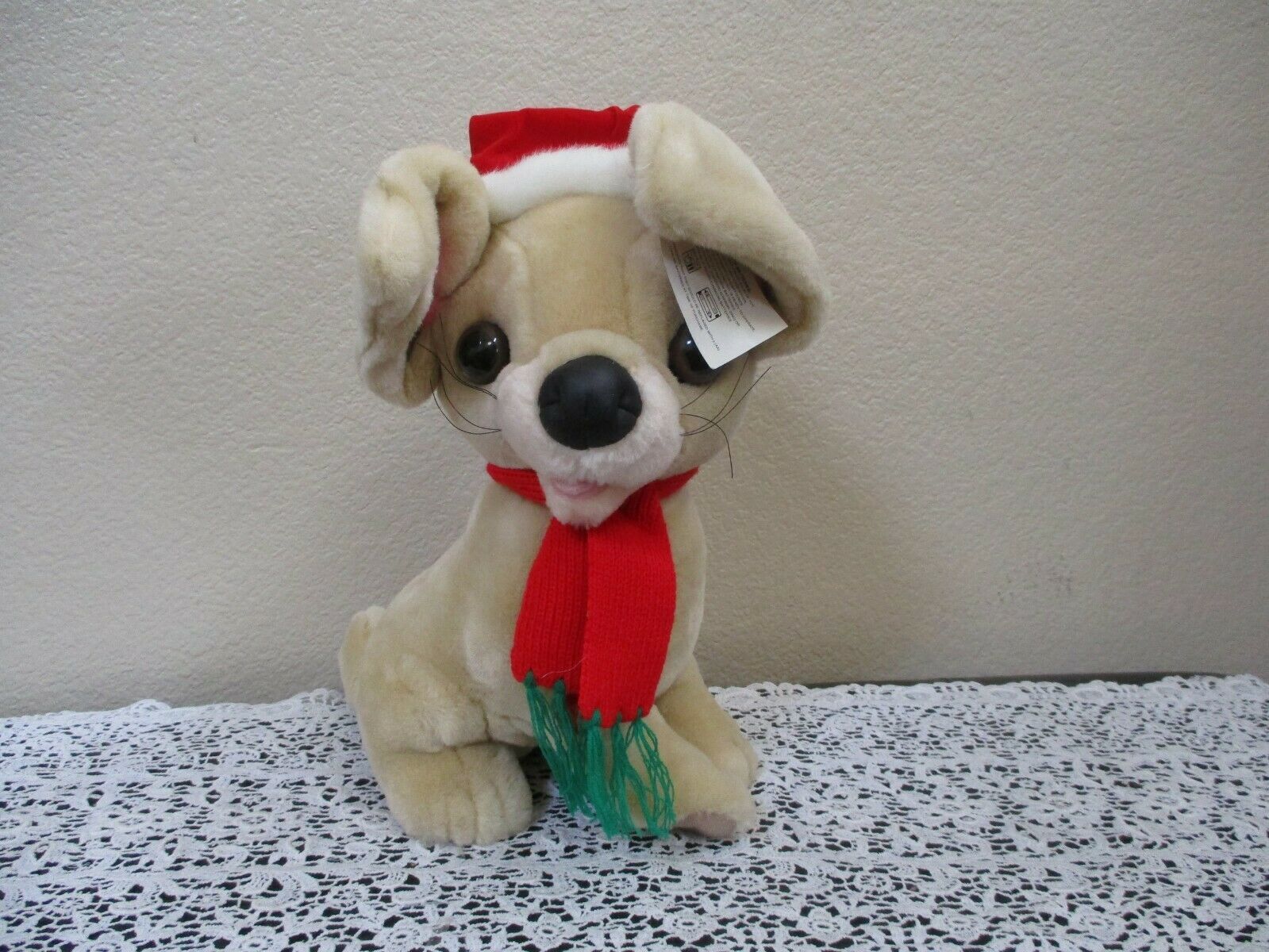 Large Christmas Chihuahua Musical Plays Jingle Bells 13&quot; Tall by Goffa - $21.03