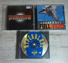 Lot of 3 Vtg 90s PC Games - Hyperblade Thunder Brigade Jetfighter Full Burn - £6.92 GBP