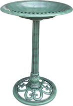 Alpine Corporation TEC116 Birdbath, 20&quot; L X 20&quot;W X 28&quot;H, Green - £44.05 GBP