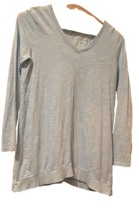 J Jill Pure Jill  Angled Tunic Tee Medium Cotton Long Sleeves Blue - $374.78 MXN