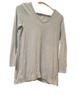 J Jill Pure Jill  Angled Tunic Tee Medium Cotton Long Sleeves Blue - $374.41 MXN