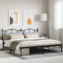 Bed Frame Black Powder-Coated Steel Double Bed Frame - $316.31 CAD