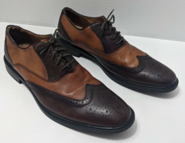 Aldo Dress Shoes Men&#39;s US Size 9 Brown Lace Up Round Toe Wingtip Brogue Business - £20.56 GBP