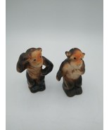 Vintage Salt and Pepper Shaker Brown Chimpanzee Monkey Japan - $6.53