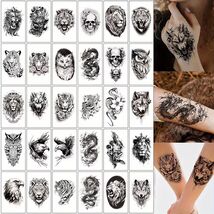 30 Temporary Tattoo Stickers Suitable for Men and Women, Black Skull - $7.55