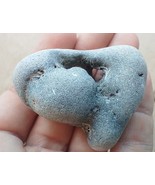 Natural Curved Shape Holey Holy Dark Gray Color Stone  &amp; a hole Israel #2 - £1.95 GBP