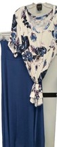 NWT LULAROE Large Solid Navy Blue Knit Maxi Skirt/3XL White Floral Christy Tee - £65.47 GBP