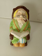 Retirement Fund Piggy Bank Rocking Chair Grandpa Lefton Ceramic Vintage - $6.71