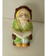 Retirement Fund Piggy Bank Rocking Chair Grandpa Lefton Ceramic Vintage - $123.75 MXN