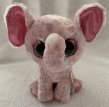ELLIE the Pink Elephant Glitter Eyes 6 inches TY Beanie Boos 2014 Tags P... - $10.99