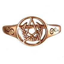 Size 8 Copper Plate Moon &amp; Pentagram Ring! - $9.85
