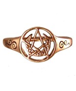 Size 8 Copper Plate Moon &amp; Pentagram Ring! - $180.99 MXN