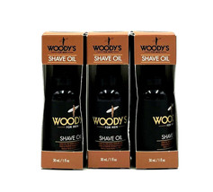 Woody&#39;s For Men Shave Oil 1 oz-3 Pack - £27.97 GBP