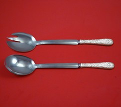 Repousse by Kirk Sterling Silver Salad Serving Set Modern Custom Made 10 1/2" - £105.20 GBP
