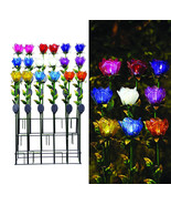 Alpine 8015530 33 in. Glass Tulip Petals Outdoor Garden Stake, Multi Col... - £238.93 GBP