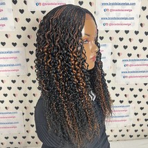 Small Box Braids Wavy Curls Handmade Curly Braided Wig For Black Women 2... - $168.30