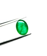 Amazing Natural Zambian Emerald Oval Shape Cabochon Stone With Good Colo... - $40.00