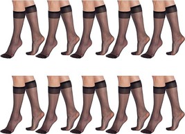 10 Pairs Sheer Knee Socks for Women 15 Denier Stay up Band - £12.44 GBP