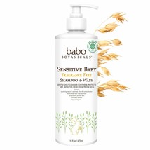 Babo Botanicals Sensitive Baby 2-in-1 Baby Shampoo &amp; Wash Fragrance-Free 16 Fl - £18.81 GBP