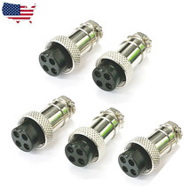 5 Pcs 4 Pin Ham &amp; Cb Radio Mic Microphone Connector Female Plug Solder Type - £15.97 GBP