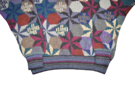 Bullock &amp; Jones Alpaca Wool Sweater Mens L Geometric Pinwheel Handknit C... - £52.46 GBP