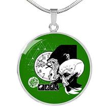 Express Your Love Gifts Monkey ET Circle Pendant UFO Alien Fan Necklace Stainles - £47.45 GBP