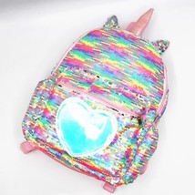Girls Sequins  Backpack Children Large Zipper  Schoolbag Teenager  Heart Love Ba - £117.22 GBP