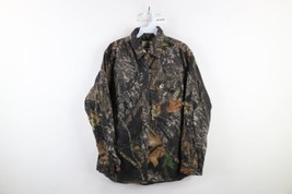 Vintage Mossy Oak Camouflage Womens Size Large Faded Chamois Cloth Button Shirt - £46.63 GBP