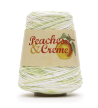 Peaches &amp; Creme Cotton Yarn, 14 Oz. Cone, Limeade (Green, Yellow and White) - £15.12 GBP